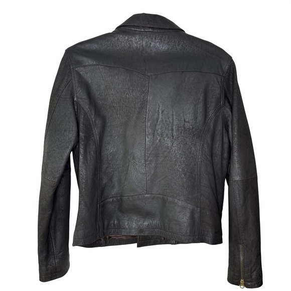 Aviatrix Leather Jacket Mens 2XL Brown Asymmetrical Full Zip Moto Biker Distress - Picture 2 of 10